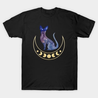 Celestial Cat & Moon Shirt, Sun Moon Stars Tee, Mystical Cat Tee, Moon and Stars, Bohemian Tshirt, Cat Lady T-Shirt